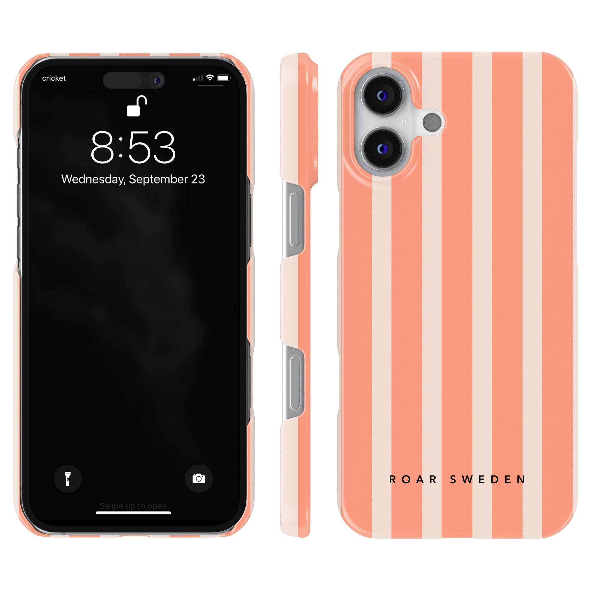 Slim mobilskal – Apricot Stripes