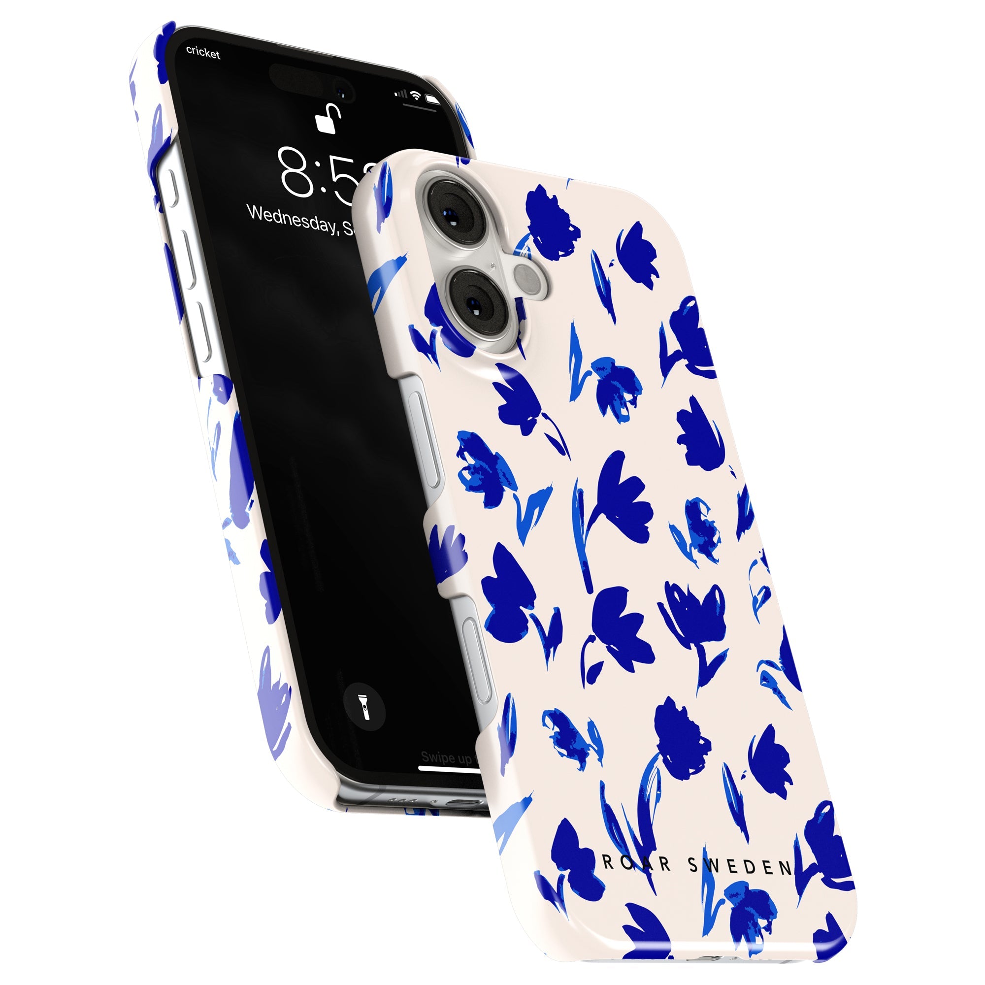 Slim mobilskal – Blue Flowers