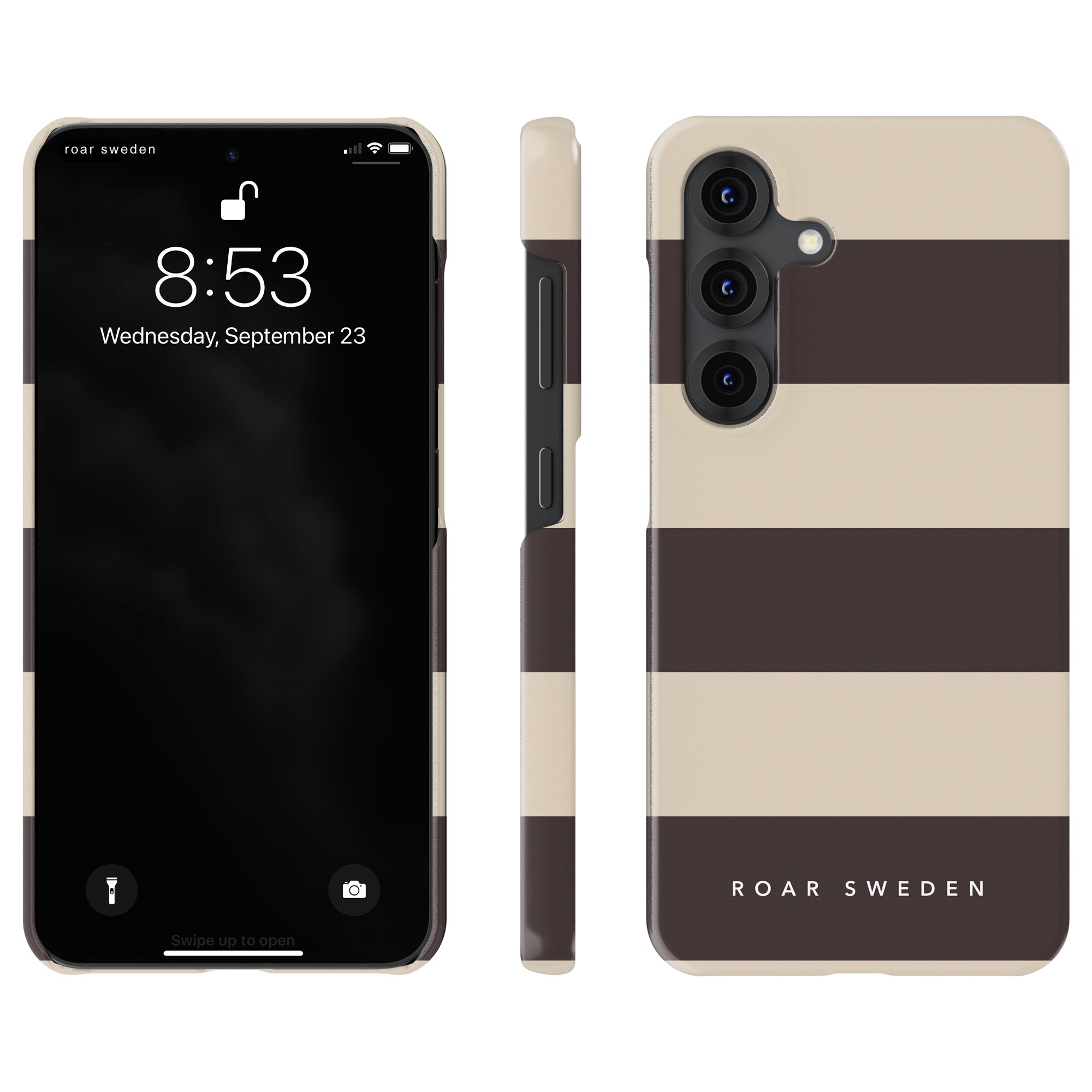 Slim mobilskal – Cocoa Stripes