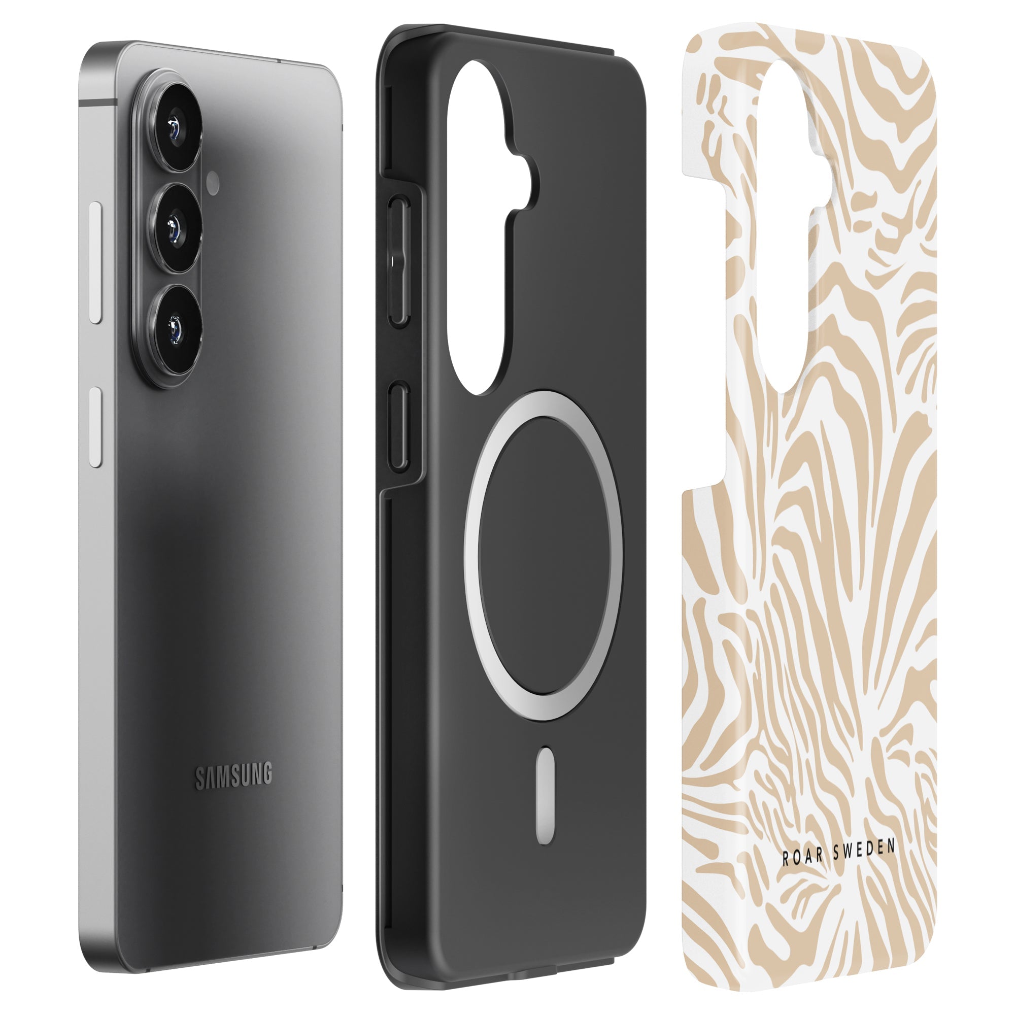Creamy Zebra - Magnetisk robust telefoncover