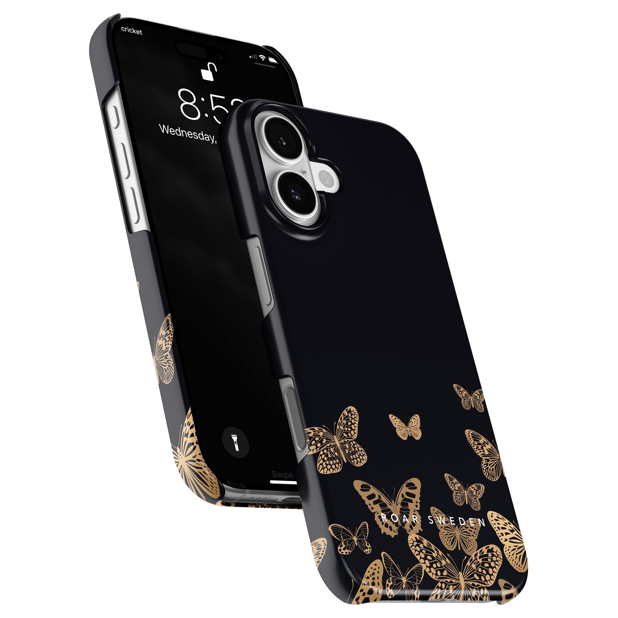 Slim mobilskal – Golden Butterflies