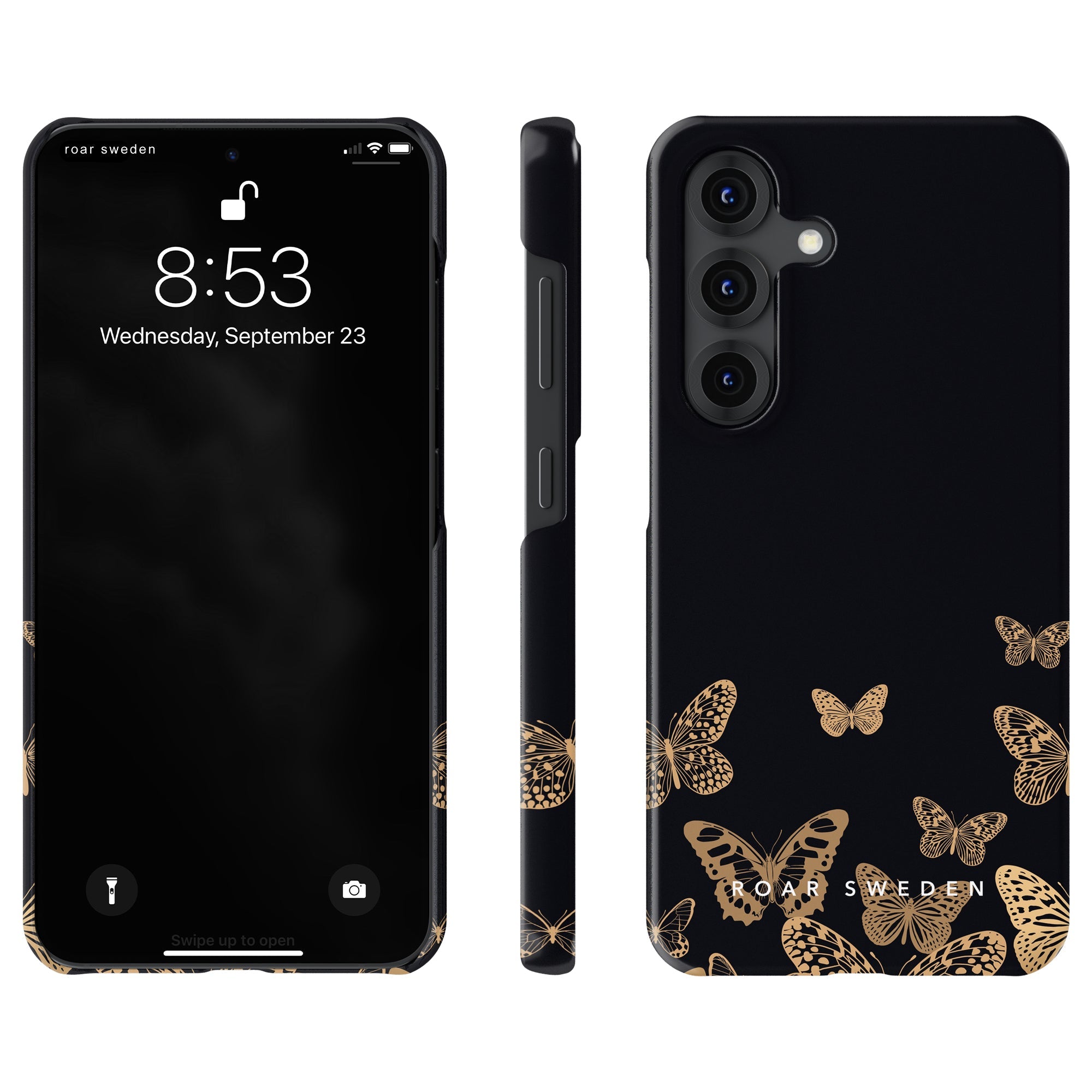 Slim mobilskal – Golden Butterflies