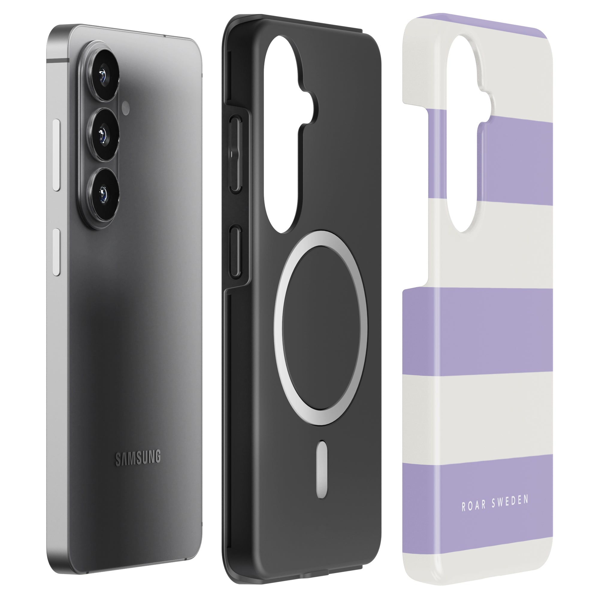 Lavender Stripes - Magnetisk Robust Telefoncover