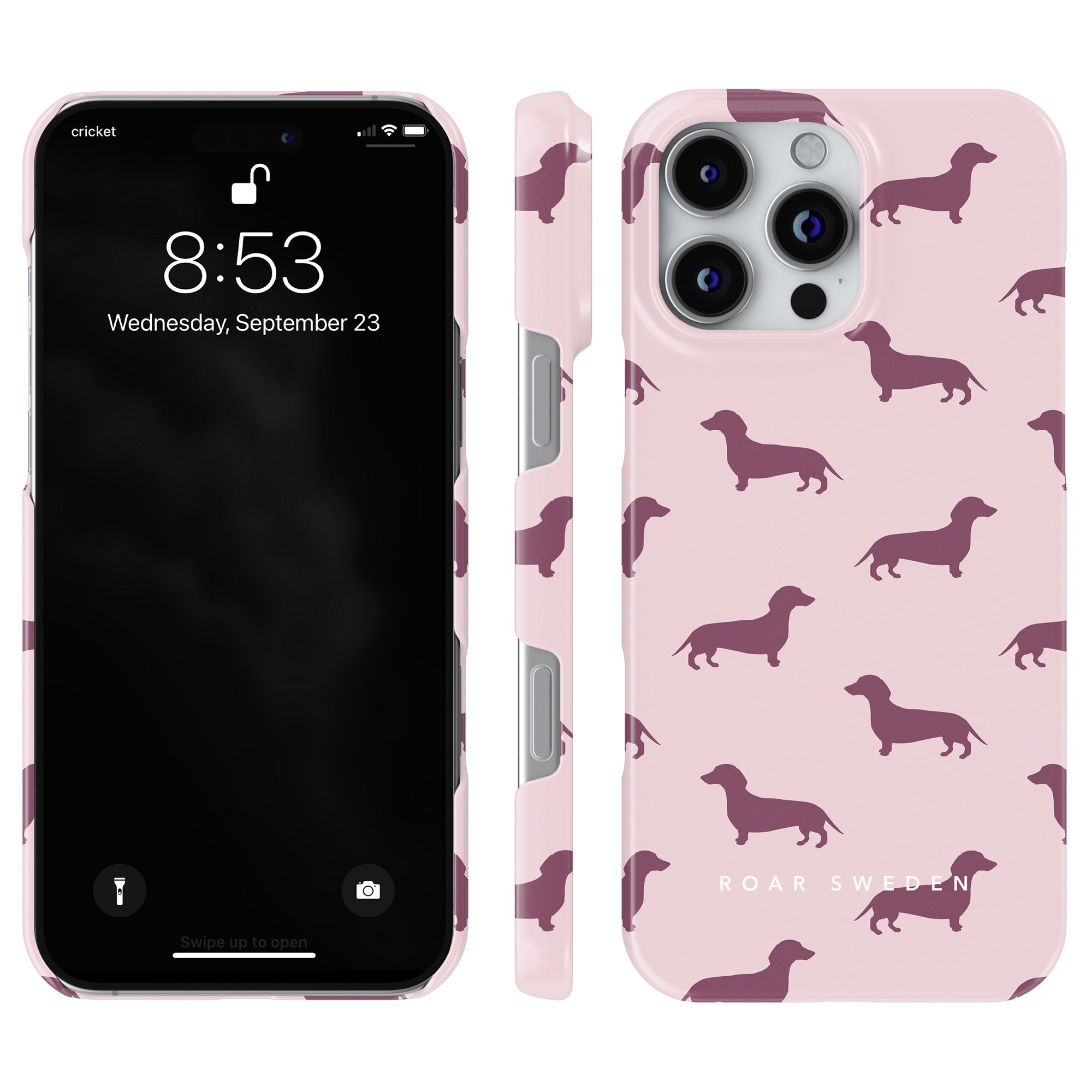 Slim mobilskal – Pink Dachshund