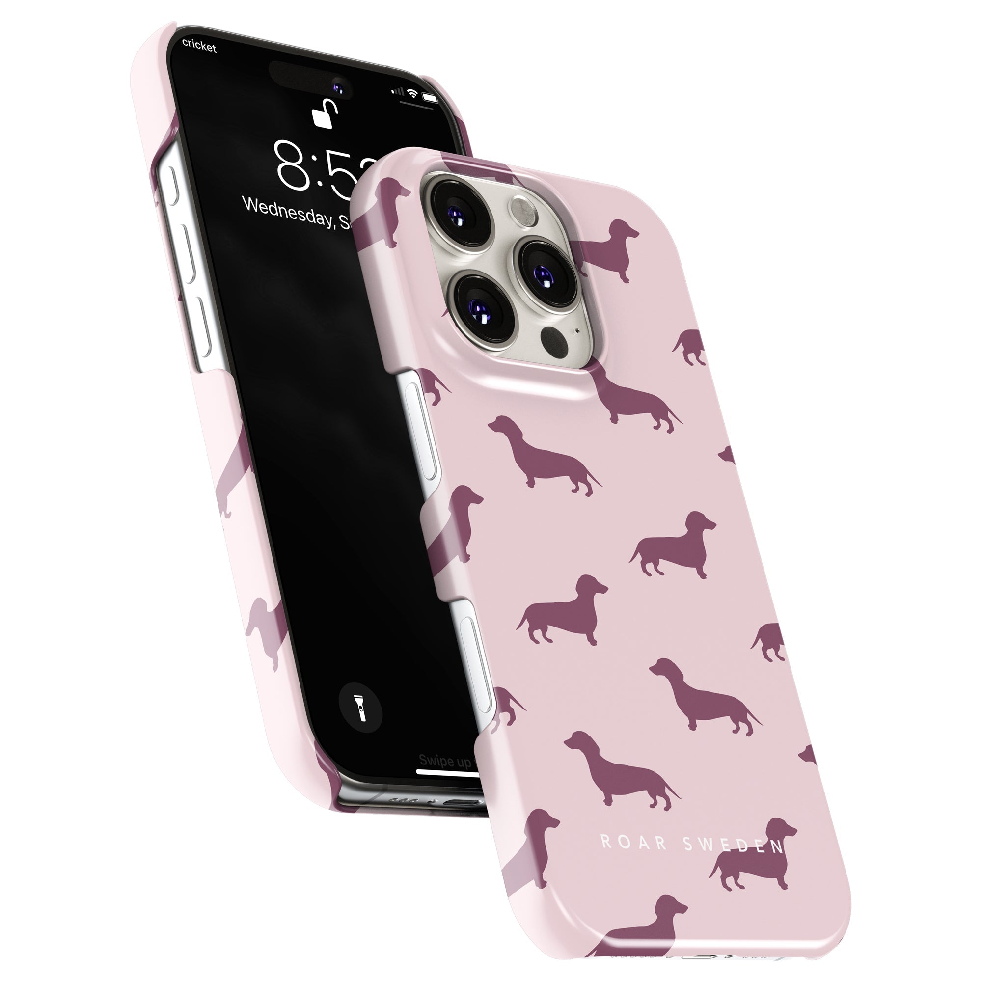 Slim mobilskal – Pink Dachshund