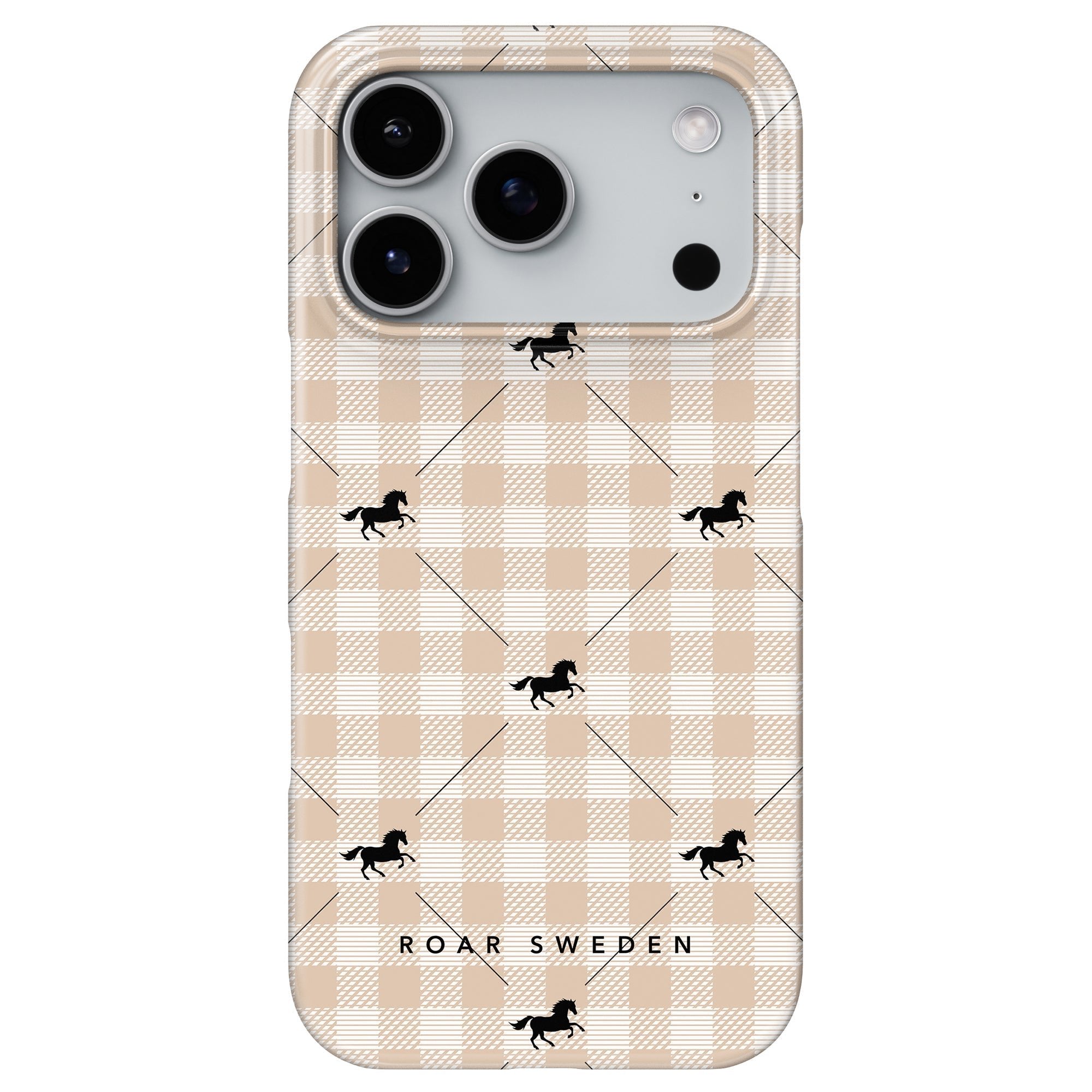 Plaid Horse Slim mobilskal – Plaid Horse Beige