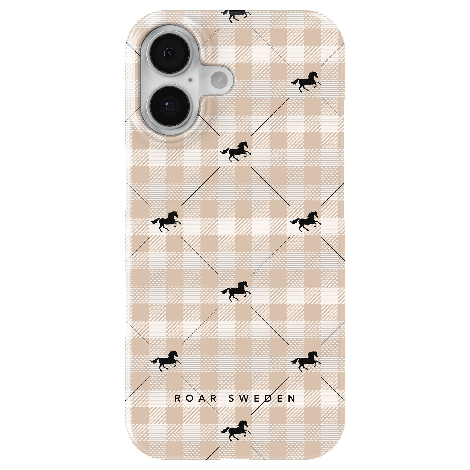 Plaid Horse Slim mobilskal – Plaid Horse Beige