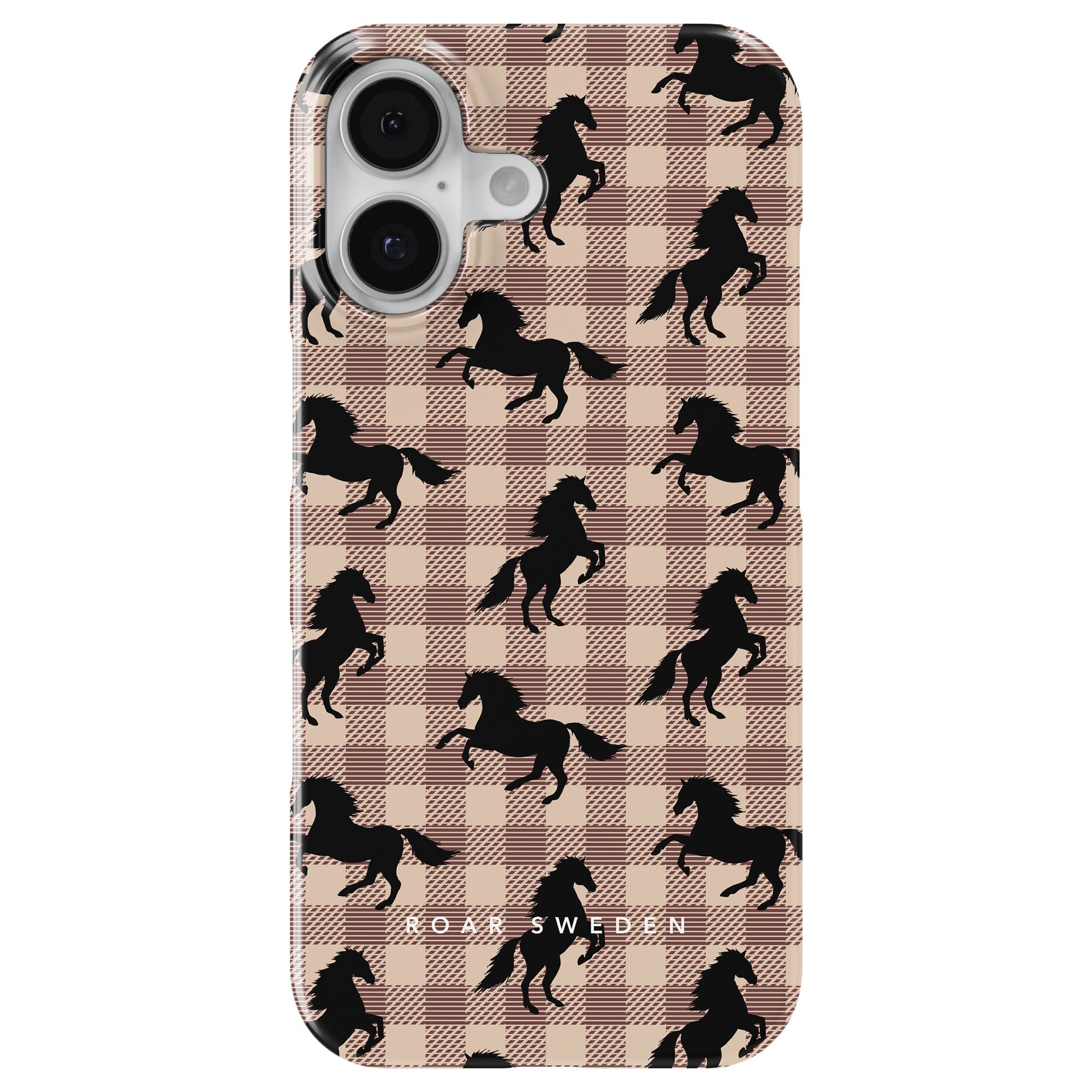 Plaid Horse Slim mobilskal – Plaid Horse Light Brown