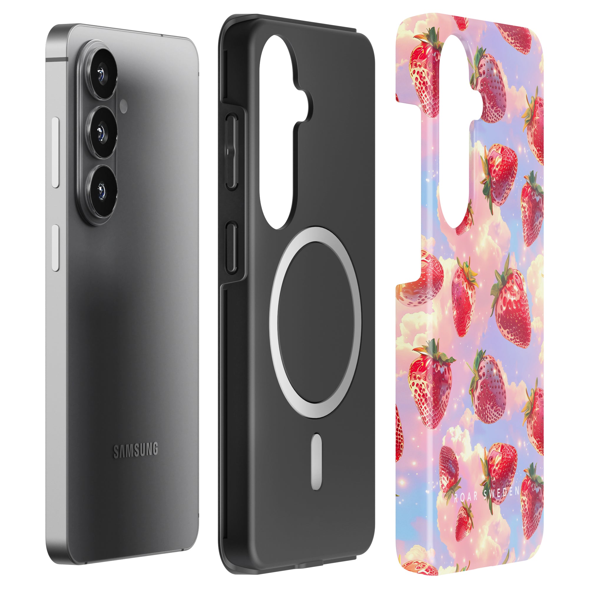 Strawberry Dreams - Robustt telefoncover med magnet