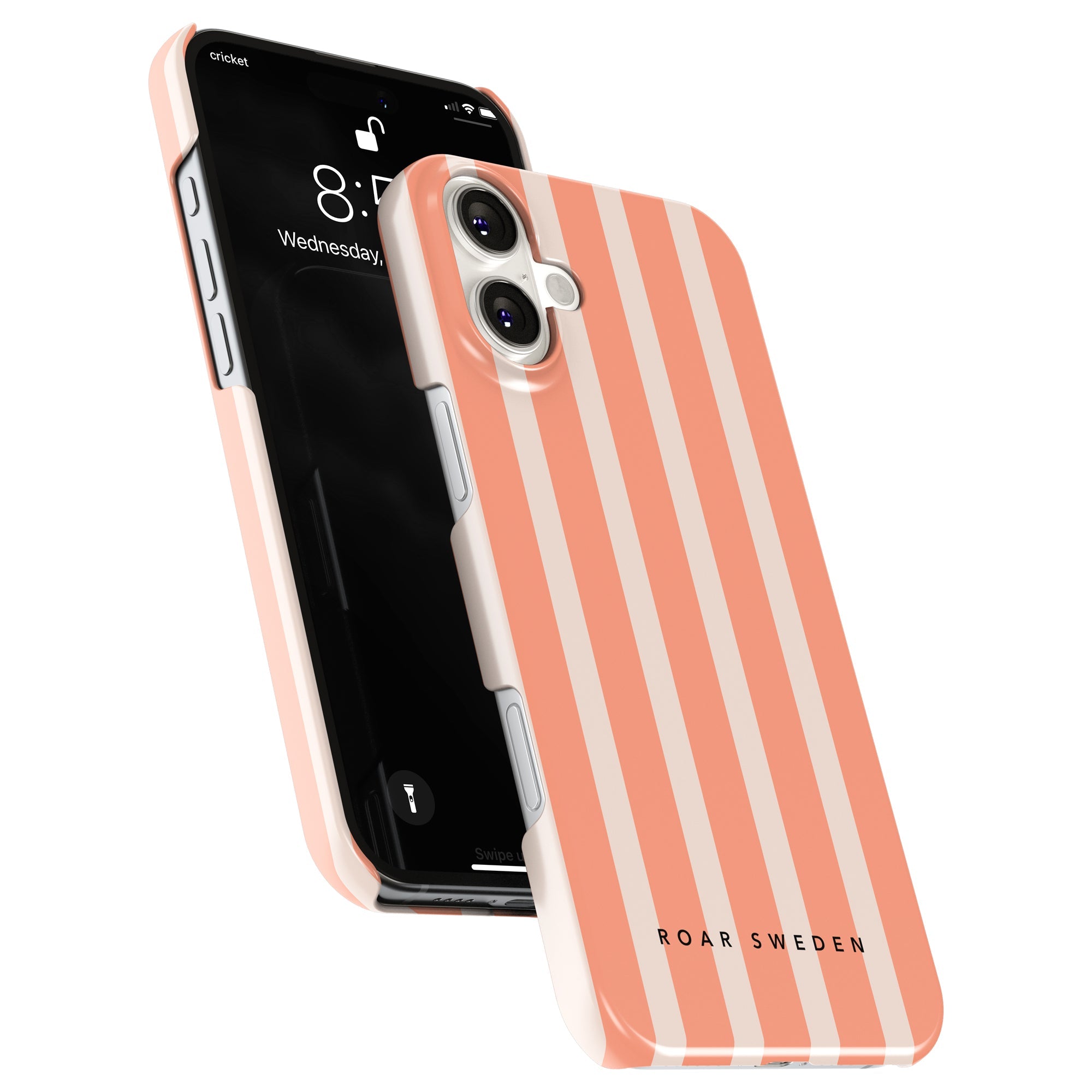 Slim mobilskal – Apricot Stripes
