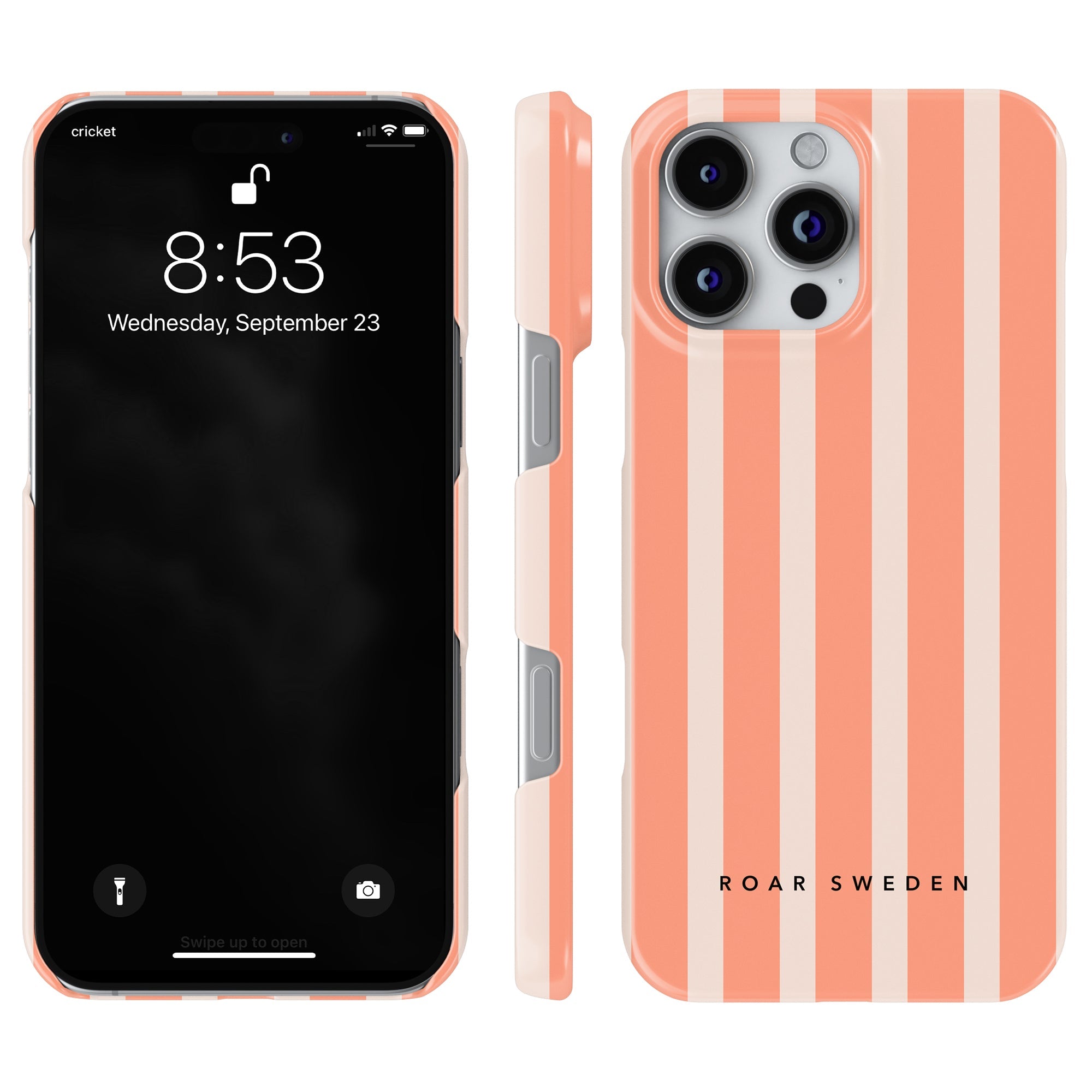 Slim mobilskal – Apricot Stripes