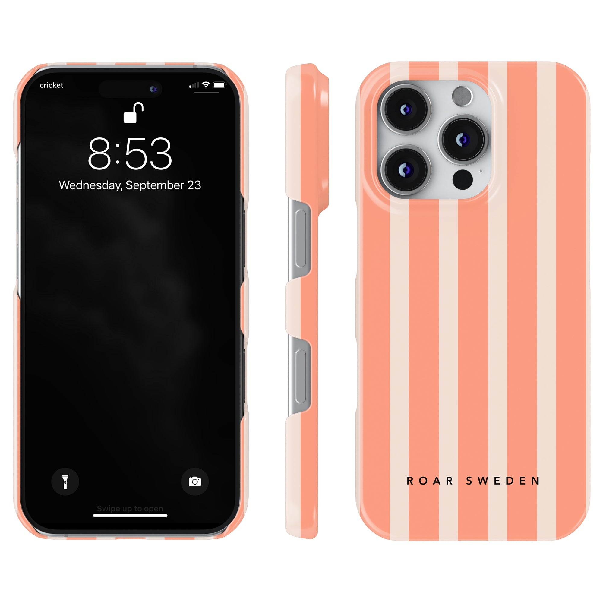Slim mobilskal – Apricot Stripes