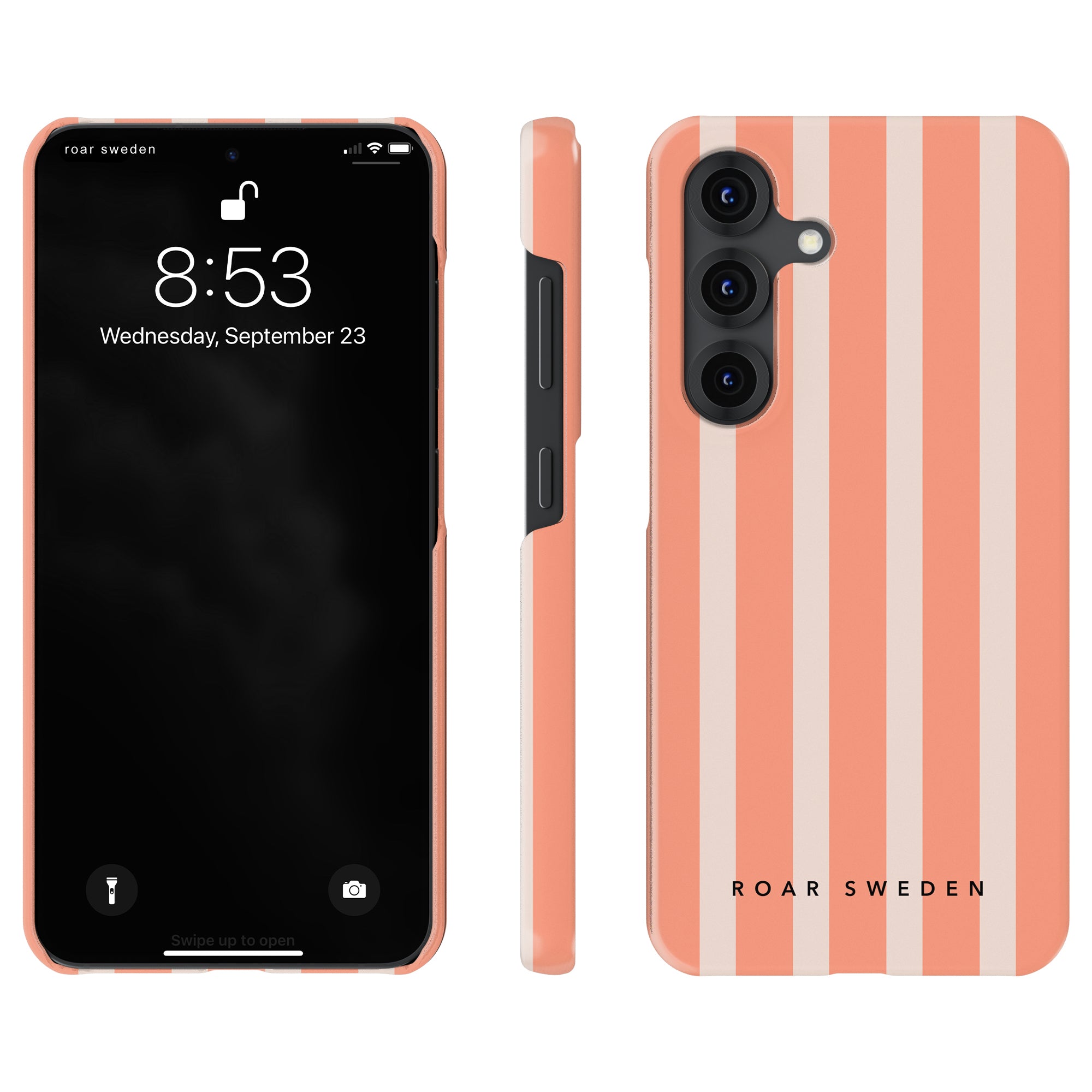 Slim mobilskal – Apricot Stripes