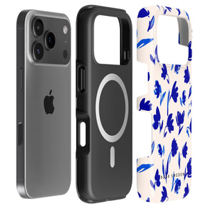 Blå blomster - Magsafe robust etui