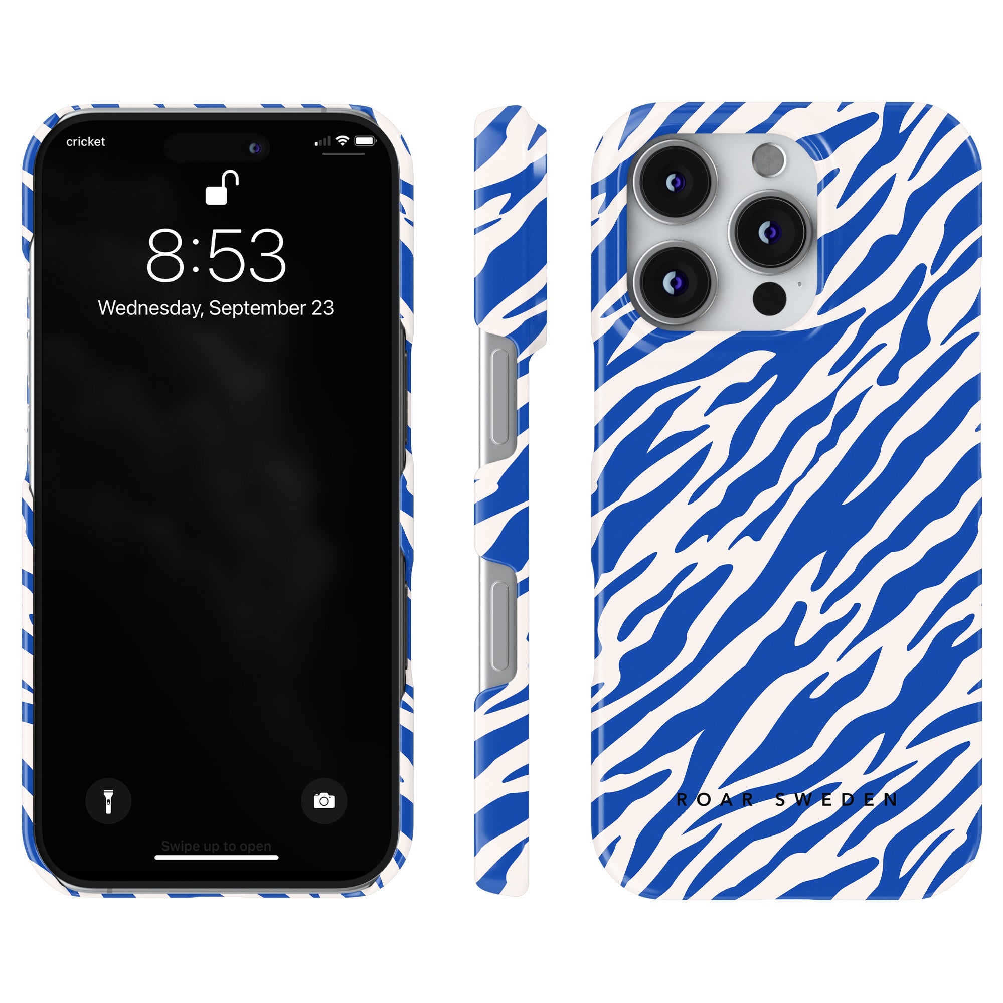 Slim mobilskal – Blue Stripes