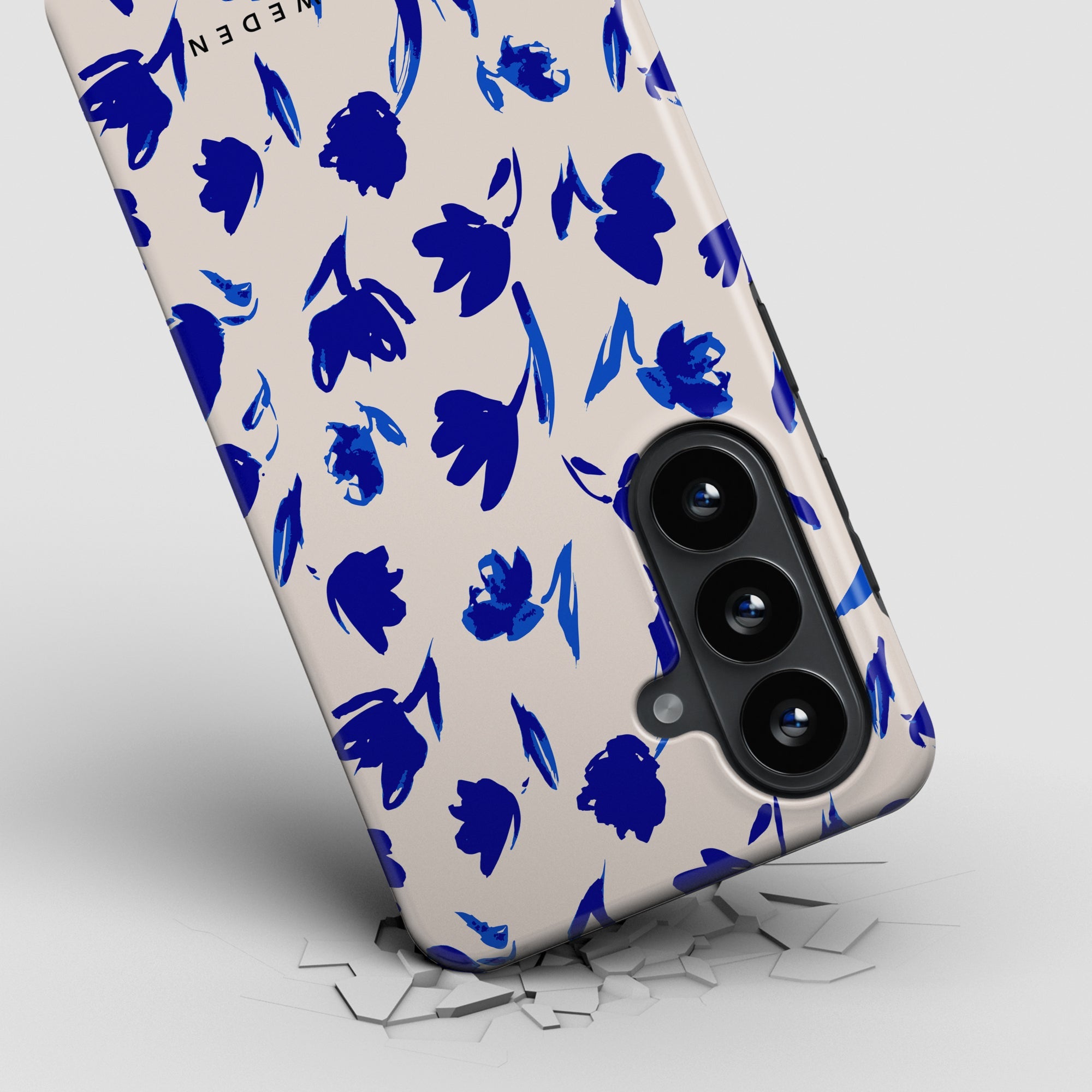 Blå Blomster - Magnetisk Robust Telefoncover