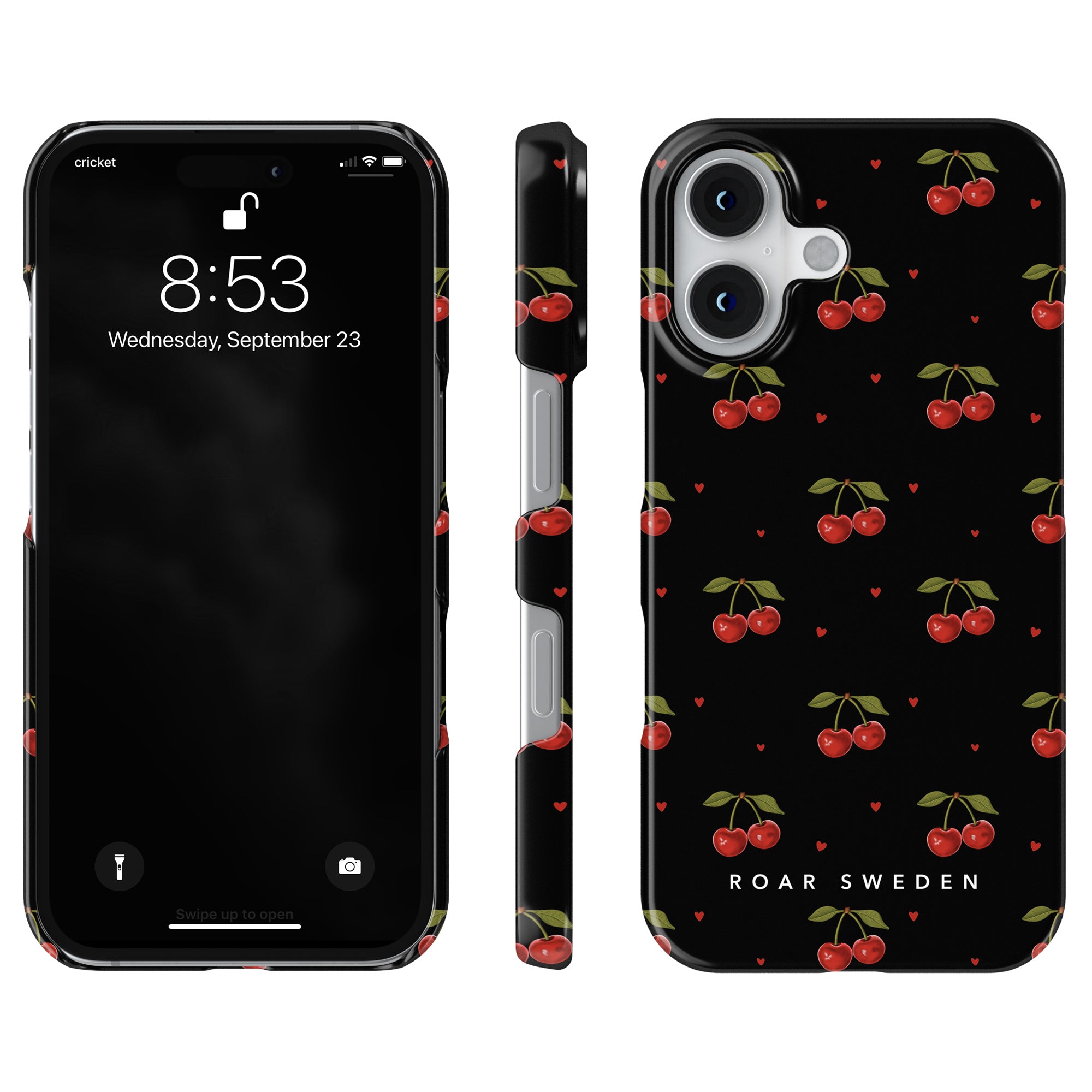 Slim mobilskal – Cherry Black