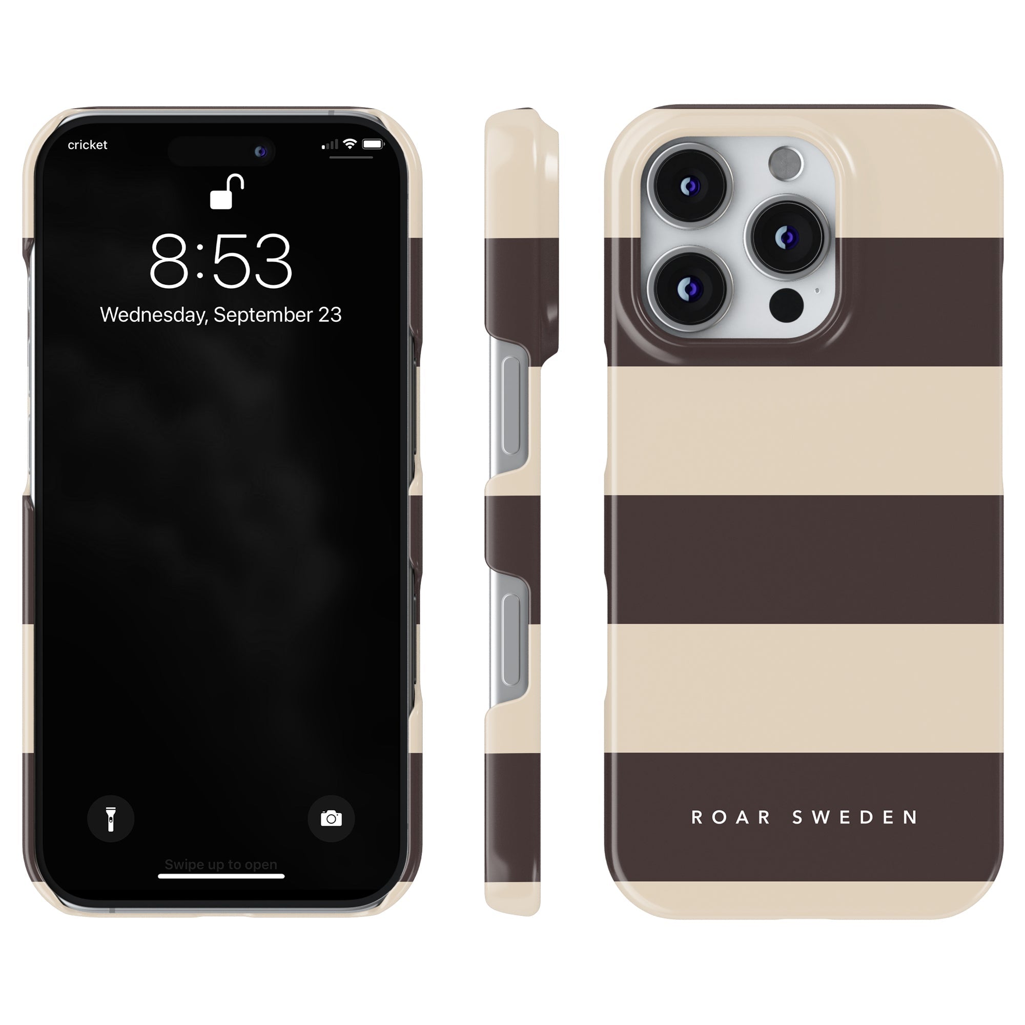 Slim mobilskal – Cocoa Stripes