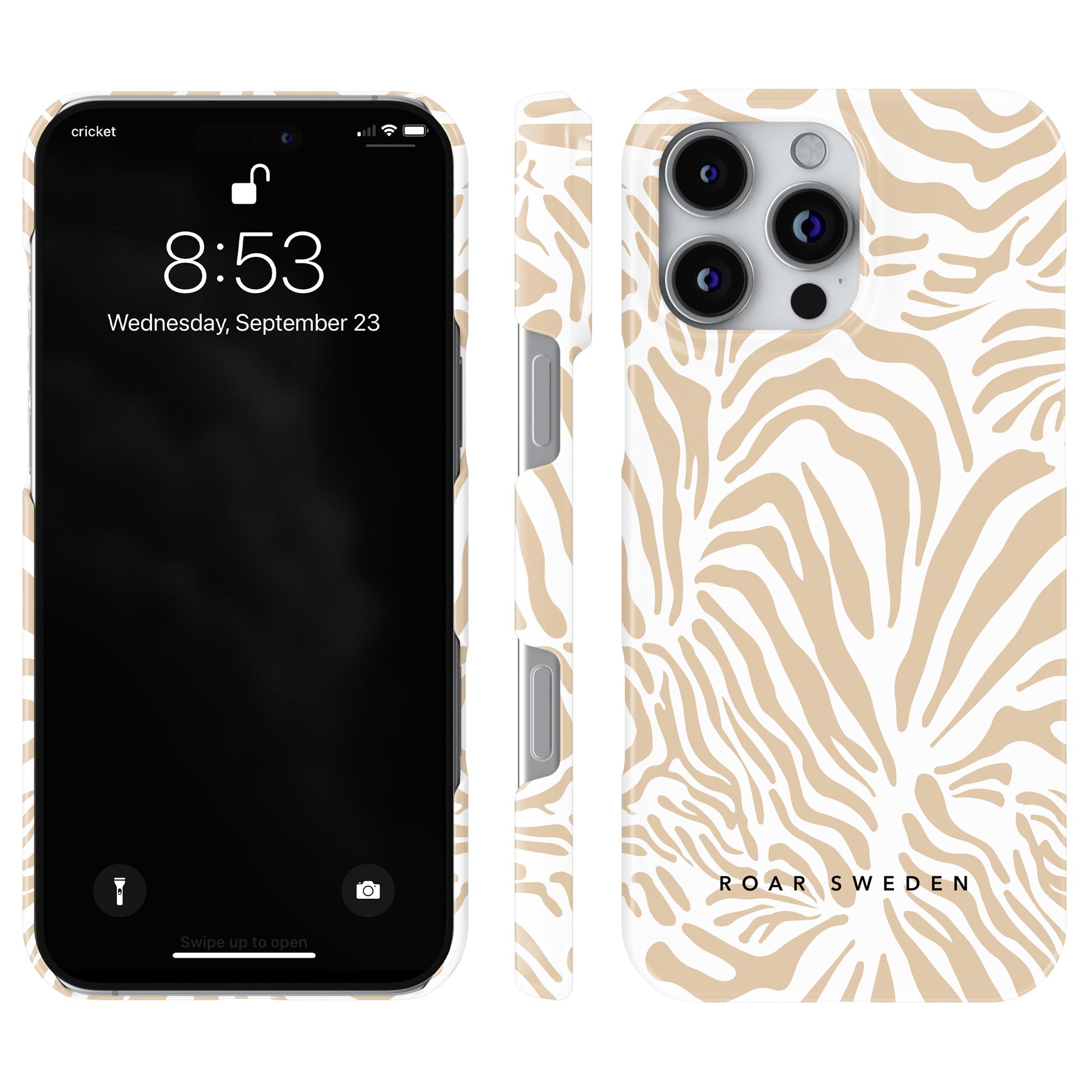Slim mobilskal – Creamy Zebra