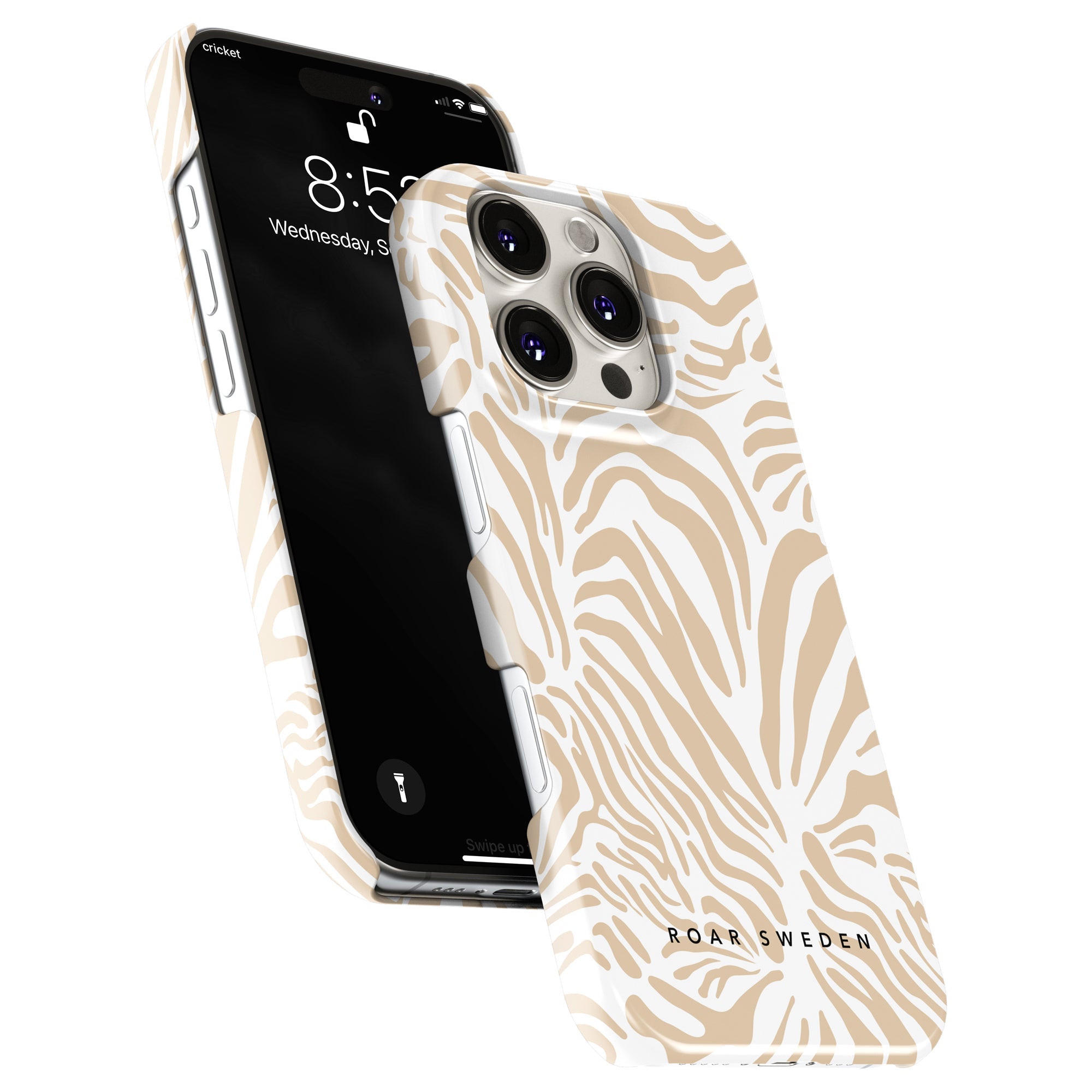 Slim mobilskal – Creamy Zebra