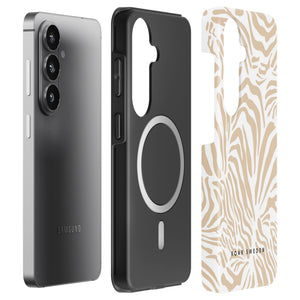 Creamy Zebra - Magnetisk robust telefoncover