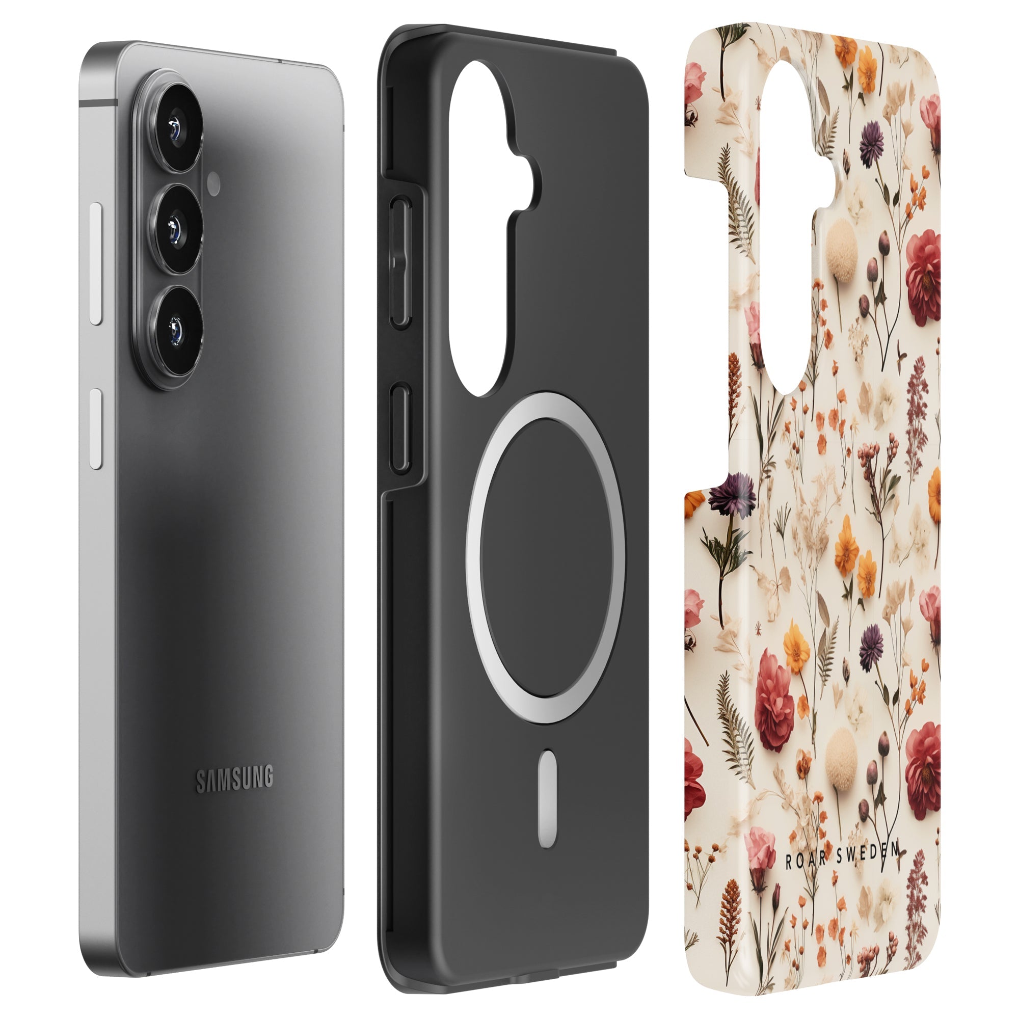 Tørrede blomster - Robust magnetisk telefoncover
