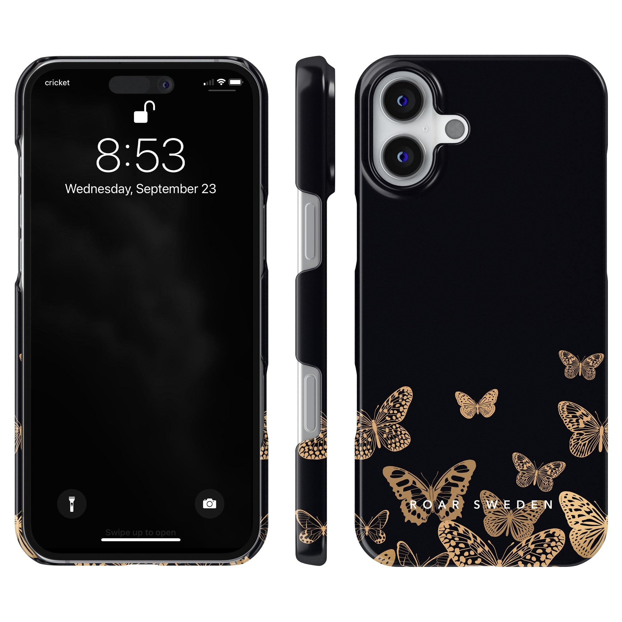 Slim mobilskal – Golden Butterflies