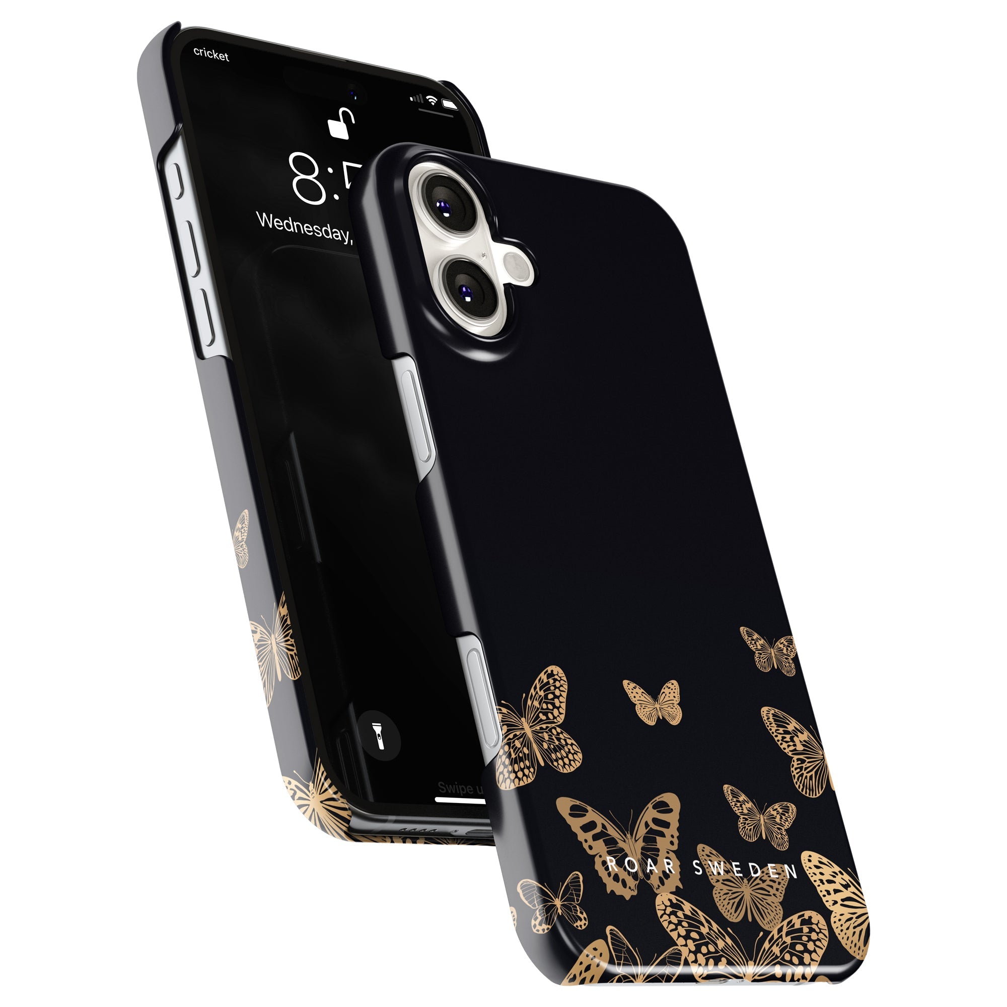Slim mobilskal – Golden Butterflies
