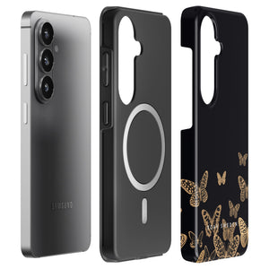 Gyldne sommerfugle - Magnetisk hårdført telefoncover