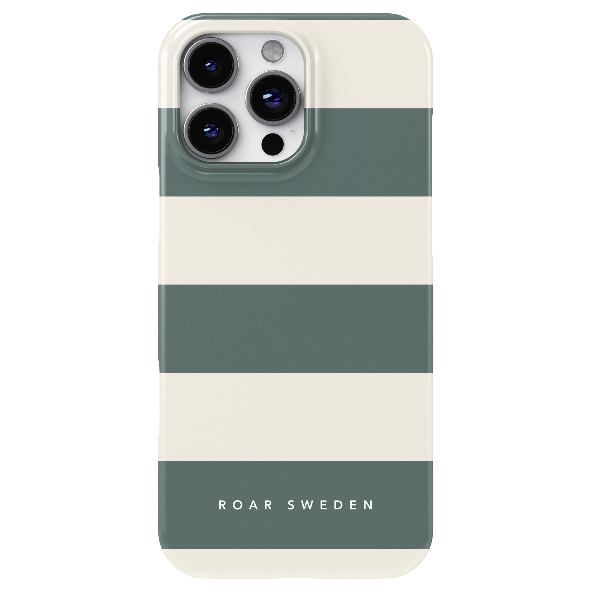Slim mobilskal – Sage Stripes