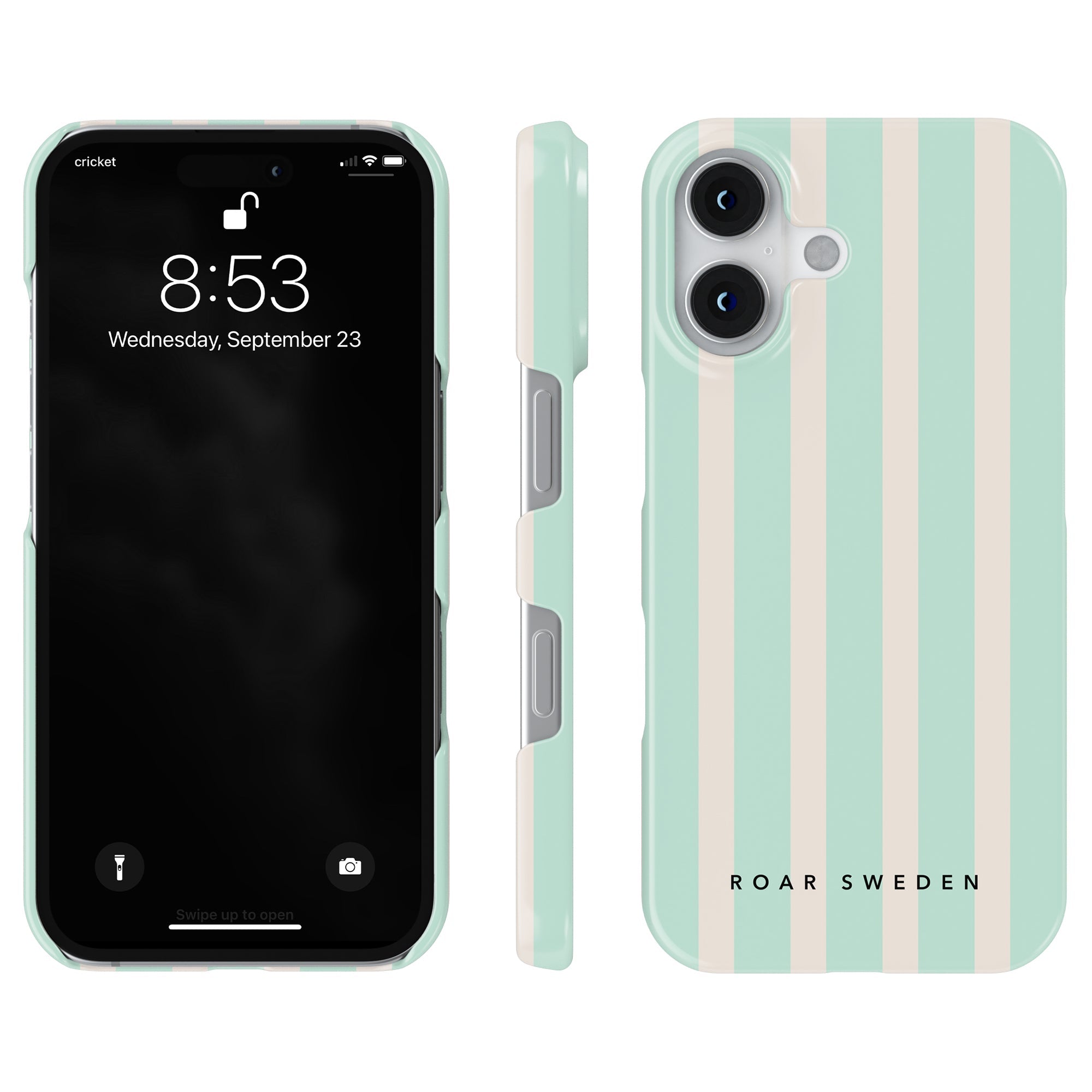 Slim mobilskal – Seafoam Stripes