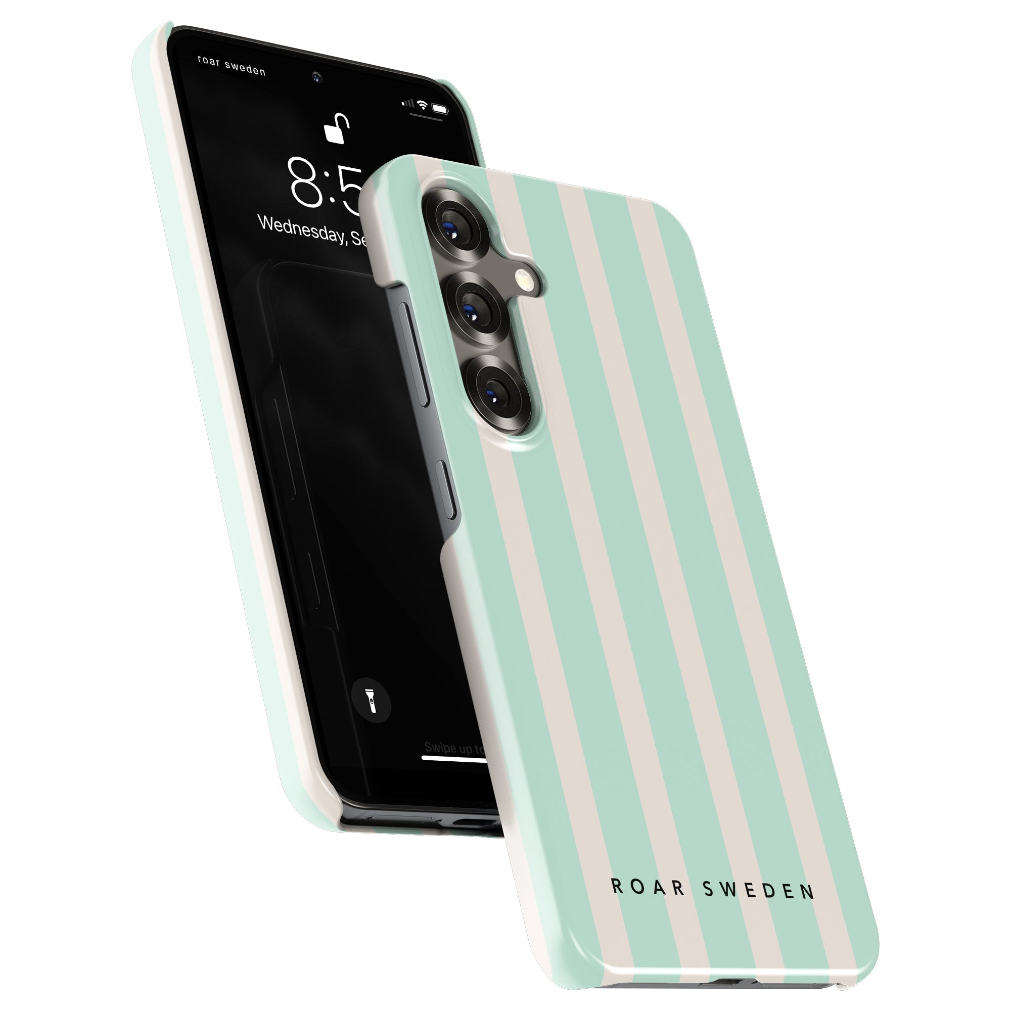 Slim mobilskal – Seafoam Stripes